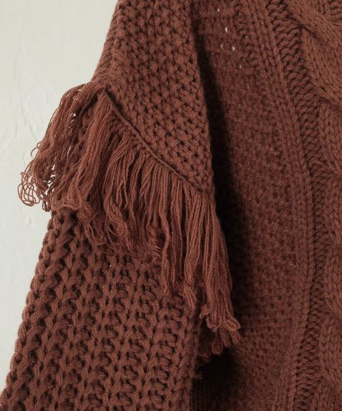 titivate（ティティベイト）の「3ｹﾞｰｼﾞｹｰﾌﾞﾙﾆｯﾄﾌﾟﾙｵｰﾊﾞｰ（ニット/セーター・レディース・ホワイト/ブラック/ブラウン・M）」の15枚目の写真