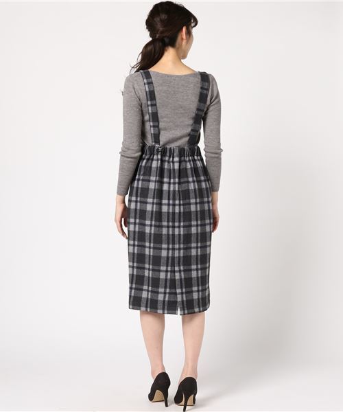 FREE'S MART(フリーズマート)の「ペンシルチェックジャンスカ(ジャンパースカート・レディース・グレー系その他/ベージュ系その他・FREE)」の8枚目の写真