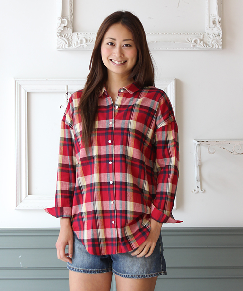 Ray BEAMS（レイビームス）の「△*Ray BEAMS / 12W チェックビックシャツ（シャツ/ブラウス・レディース・ブラウン系その他/レッド/グリーン系その他・ONE SIZE）」の3枚目の写真