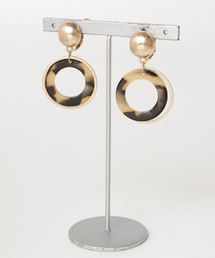 AMERICAN HOLIC | マーブル×メタルリングイヤリング(イヤリング)