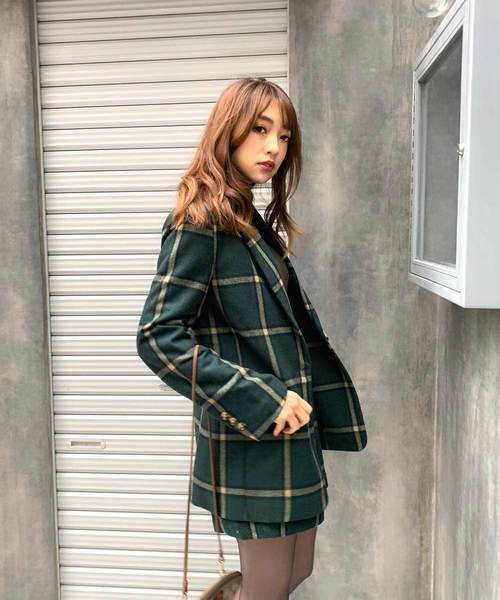 sheller シェリエ　ウィンドウチェックジャケット　ショートパンツ　セット sheller シェリエ ウィンドウチェックジャケット ショートパンツ セット