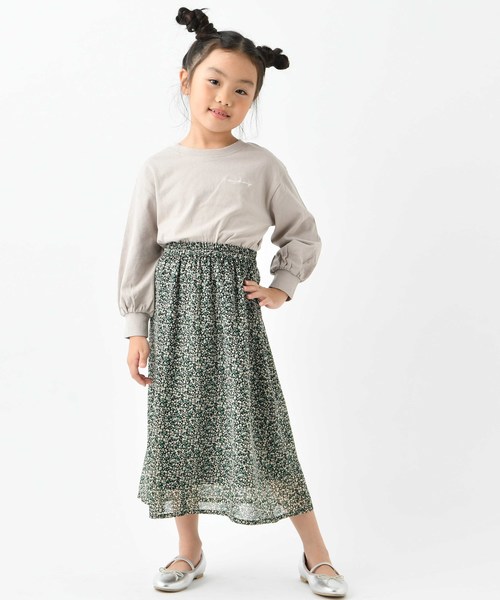 DISCOAT（ディスコート）の「【キッズ】シフォン小花柄ロングスカート（スカート・キッズ・グリーン/イエロー・120/130/140）」の8枚目の写真