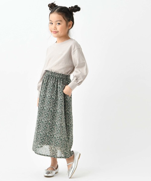 DISCOAT（ディスコート）の「【キッズ】シフォン小花柄ロングスカート（スカート・キッズ・グリーン/イエロー・120/130/140）」の7枚目の写真