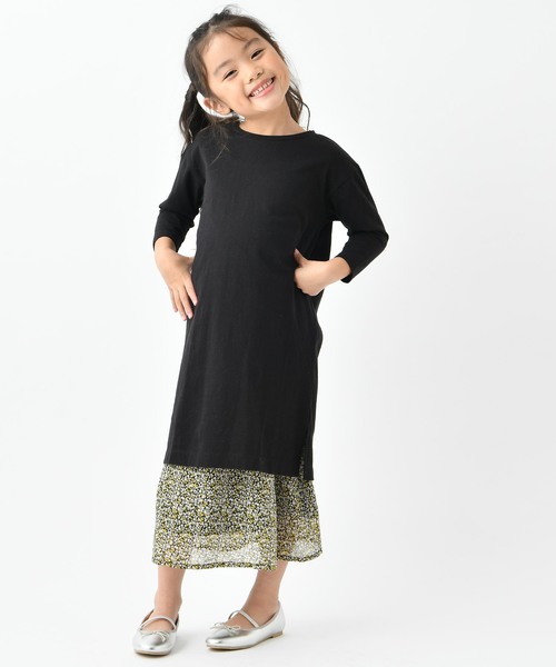 DISCOAT（ディスコート）の「【キッズ】シフォン小花柄ロングスカート（スカート・キッズ・グリーン/イエロー・120/130/140）」の3枚目の写真