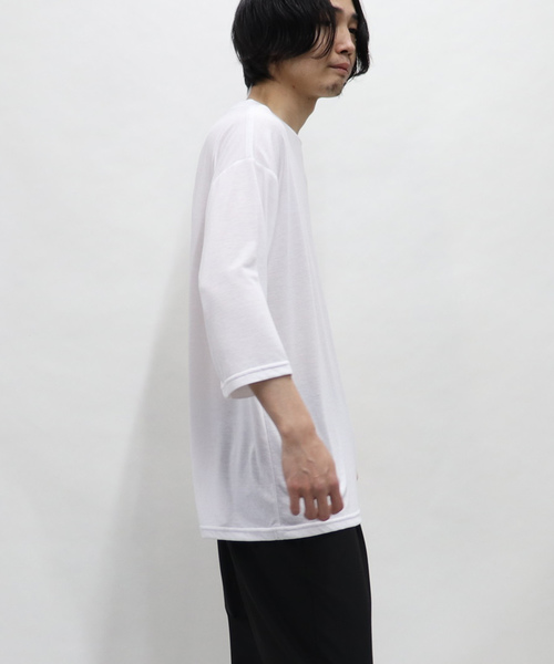 Confirm（コンファーム）の「Confirm / コンファーム 天竺7分丈Tシャツ（Tシャツ/カットソー・メンズ・ブラック/ベージュ/マスタード/グレー/インディゴブルー/ホワイト・FREE）」の18枚目の写真