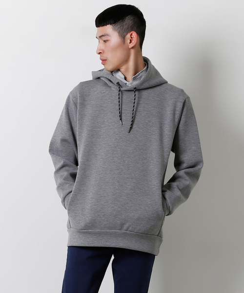 MEN'S MELROSE(メンズメルローズ)の「ダンボールニットフーディ(パーカー)」|グレー