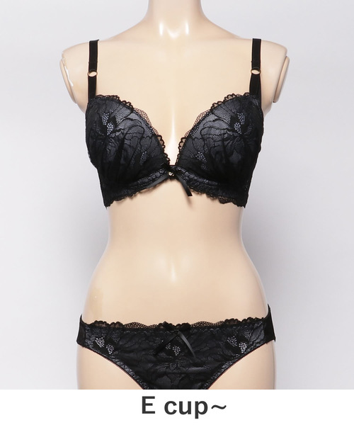 セール フラワーレースギャザーカップブラ ショーツ グラマーサイズ