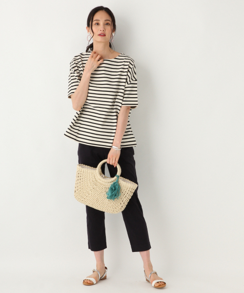 GLOBAL WORK(グローバルワーク)の「マリンボーダー半袖/835092(Tシャツ/カットソー・レディース・ホワイト/ベージュ/ブラウン/ダークブルー・MEDIUM/LARGE)」の5枚目の写真