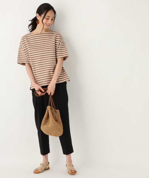 GLOBAL WORK(グローバルワーク)の「マリンボーダー半袖/835092(Tシャツ/カットソー・レディース・ホワイト/ベージュ/ブラウン/ダークブルー・MEDIUM/LARGE)」の6枚目の写真