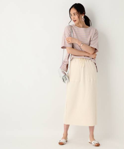 GLOBAL WORK(グローバルワーク)の「マリンボーダー半袖/835092(Tシャツ/カットソー・レディース・ホワイト/ベージュ/ブラウン/ダークブルー・MEDIUM/LARGE)」の7枚目の写真