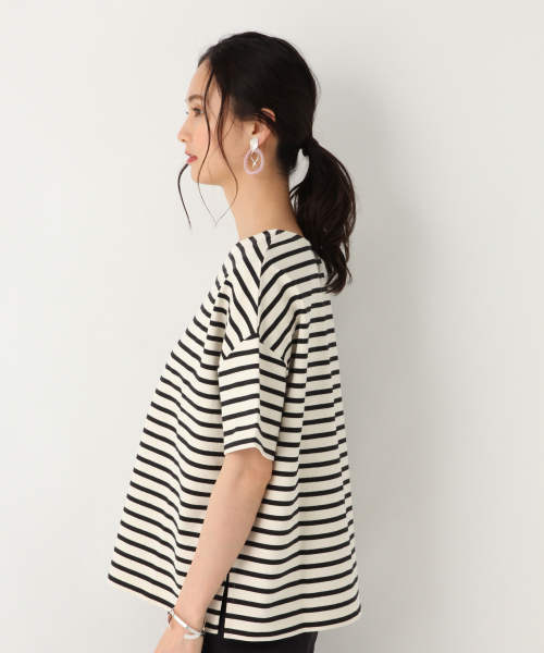 GLOBAL WORK(グローバルワーク)の「マリンボーダー半袖/835092(Tシャツ/カットソー・レディース・ホワイト/ベージュ/ブラウン/ダークブルー・MEDIUM/LARGE)」の8枚目の写真