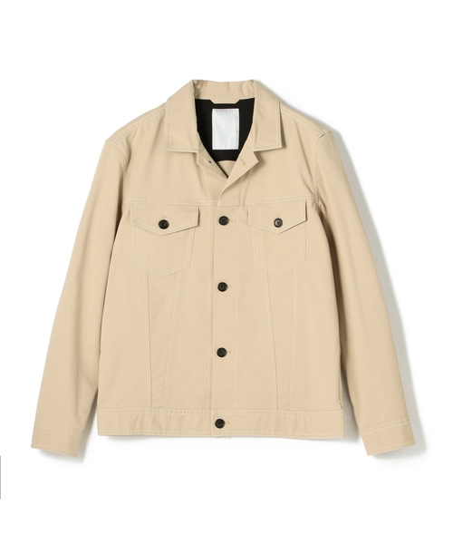 メンズ コットンリネン トラッカージャケット