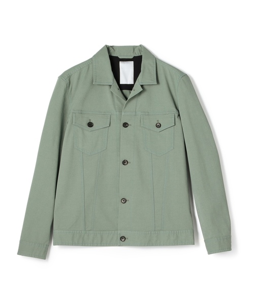 メンズ コットンリネン トラッカージャケット