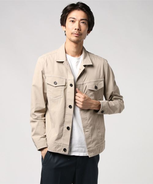 メンズ コットンリネン トラッカージャケット メンズ コットンリネン トラッカージャケット