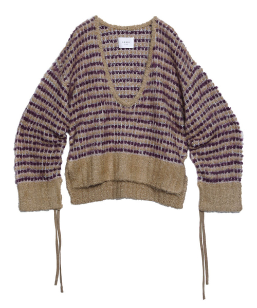 Ameri(アメリ)の「AJIRO MOYOU KNIT(ニット/セーター・レディース・パープル/ブルー・FREE)」の10枚目の写真