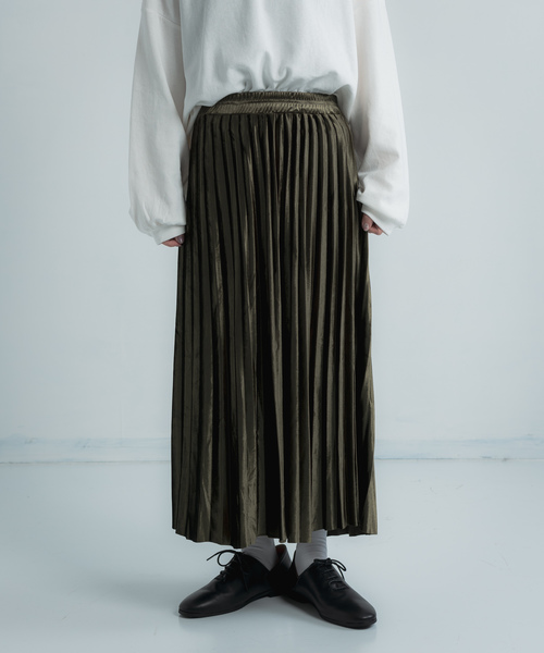Libra Cue（リブラ キュー）の「Libra ベロアプリーツスカート（スカート・レディース・ブラック/ブラウン/グリーン・FREE）」の16枚目の写真
