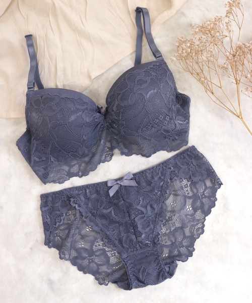 fran de lingerie（フランデランジェリー）の「ECLAT エクラ ブラ＆ショーツセット B65-D75カップ（ブラ&ショーツ・レディース・パープル/グレー/レッド/ブラック/ダークブルー/ピンク/ダークグレー/ホワイト/パープル系その他/セージグリーン・B65/B70/C70/D70/B75/C65/C75/D65/D75）」の3枚目の写真
