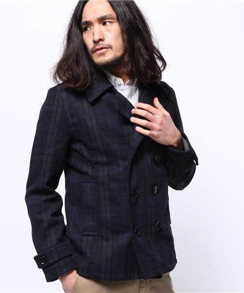 WEGO（ウィゴー）の「WEGO/ボンディングPコート（ピーコート・メンズ・ブラック/ライトグレー/ブルー系その他/キャメル/ワイン/その他1/その他2・SMALL/LARGE/MEDIUM）」の7枚目の写真