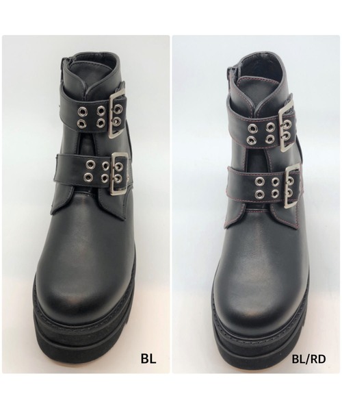 セール Sugar ブーツ Sugar 厚底ベルトボリュームブーツ ブーツ Sugar Sugar シュガーシュガー のファッション Sugar