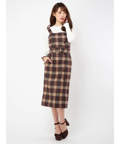 セール ワンピース チェックタイトワンピース ワンピース Be Be Radiance ビーラディエンス のファッション