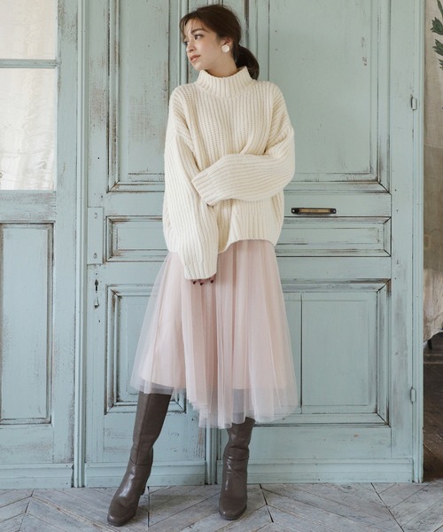 one after another NICE CLAUP（ワンアフターアナザーナイスクラップ）の「backレースアップニット（ニット/セーター・レディース・ベージュ/アイボリー/ラベンダー・FREE）」の11枚目の写真