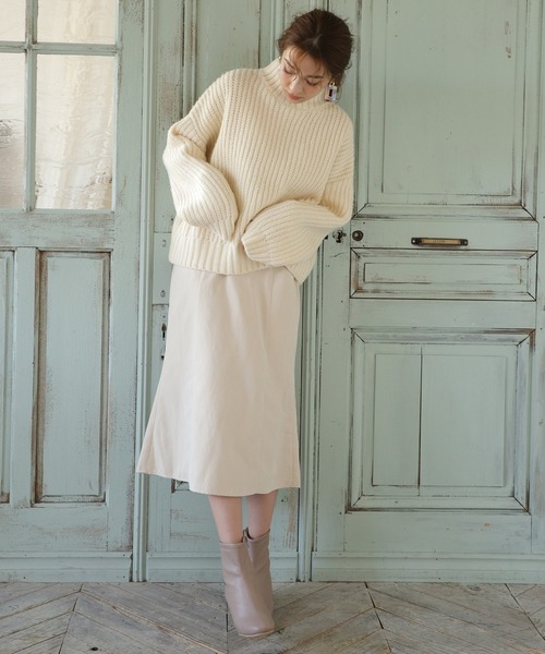 one after another NICE CLAUP（ワンアフターアナザーナイスクラップ）の「backレースアップニット（ニット/セーター・レディース・ベージュ/アイボリー/ラベンダー・FREE）」の19枚目の写真