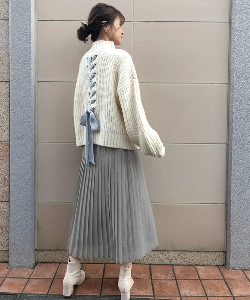 セール】backレースアップニット（ニット/セーター）｜one after