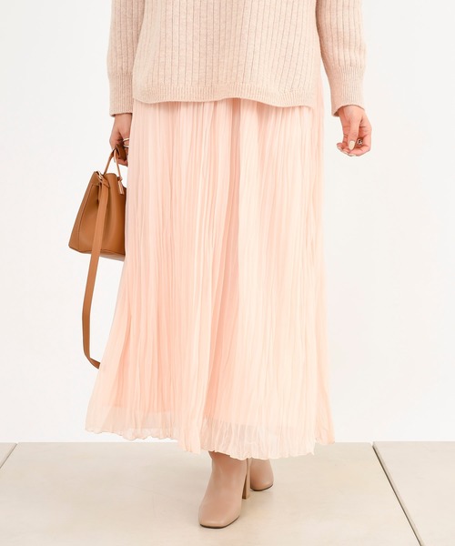DouDou(ドゥドゥ)の「プリーツギャザースカート(スカート・レディース・ベージュ/サックスブルー/ベビーピンク・FREE)」の3枚目の写真