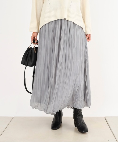 DouDou(ドゥドゥ)の「プリーツギャザースカート(スカート・レディース・ベージュ/サックスブルー/ベビーピンク・FREE)」の1枚目の写真