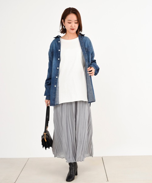 DouDou(ドゥドゥ)の「プリーツギャザースカート(スカート・レディース・ベージュ/サックスブルー/ベビーピンク・FREE)」の14枚目の写真