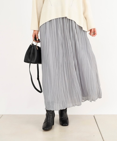 DouDou(ドゥドゥ)の「プリーツギャザースカート(スカート・レディース・ベージュ/サックスブルー/ベビーピンク・FREE)」の7枚目の写真