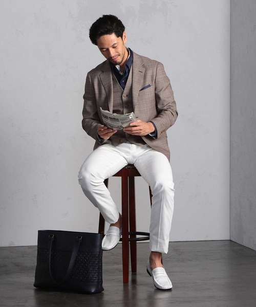 MEN'S BIGI（メンズビギ）の「【ウォッシャブル】ビジカジ兼用ポリストレッチパンツ（チノパンツ・メンズ・ホワイト/サックスブルー/チャコールグレー・00/01/02/03/04）」の15枚目の写真