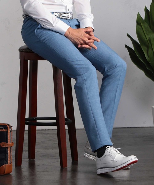 MEN'S BIGI（メンズビギ）の「【ウォッシャブル】ビジカジ兼用ポリストレッチパンツ（チノパンツ・メンズ・ホワイト/サックスブルー/チャコールグレー・00/01/02/03/04）」の4枚目の写真