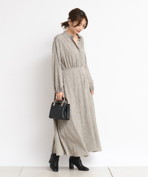 DouDou（ドゥドゥ）の「幾何柄プリントワンピース（ワンピース・レディース・ホワイト/グリーン・FREE）」の2枚目の写真