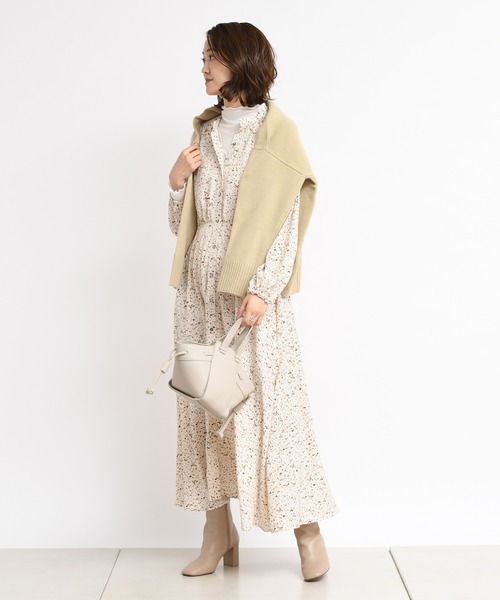 DouDou（ドゥドゥ）の「幾何柄プリントワンピース（ワンピース・レディース・ホワイト/グリーン・FREE）」の21枚目の写真