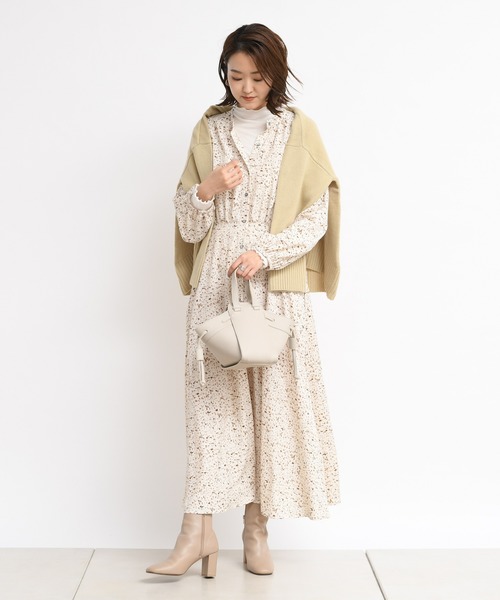 DouDou（ドゥドゥ）の「幾何柄プリントワンピース（ワンピース・レディース・ホワイト/グリーン・FREE）」の20枚目の写真