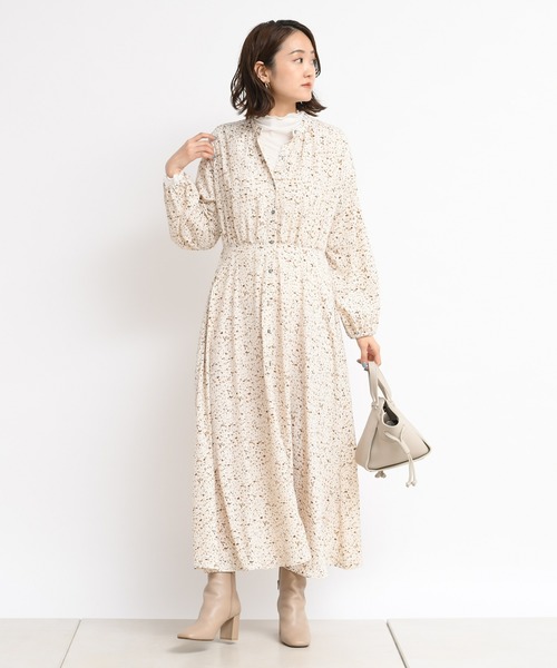 DouDou（ドゥドゥ）の「幾何柄プリントワンピース（ワンピース・レディース・ホワイト/グリーン・FREE）」の22枚目の写真