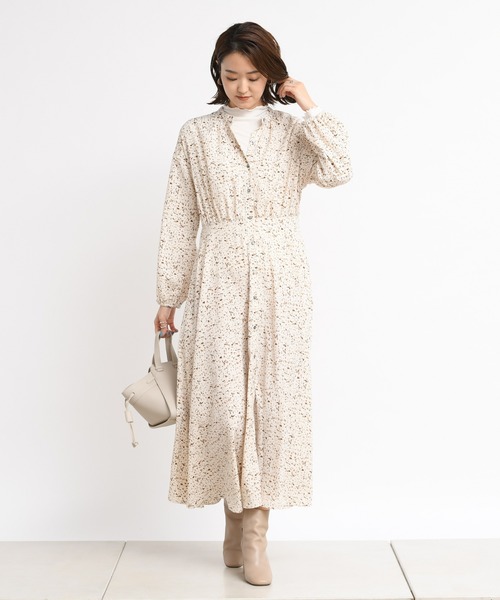 DouDou（ドゥドゥ）の「幾何柄プリントワンピース（ワンピース・レディース・ホワイト/グリーン・FREE）」の19枚目の写真