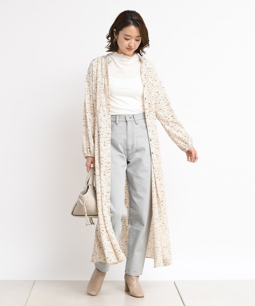 DouDou（ドゥドゥ）の「幾何柄プリントワンピース（ワンピース・レディース・ホワイト/グリーン・FREE）」の12枚目の写真