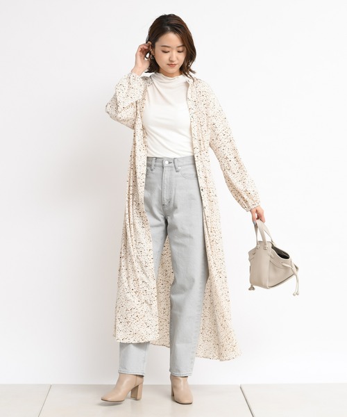 DouDou（ドゥドゥ）の「幾何柄プリントワンピース（ワンピース・レディース・ホワイト/グリーン・FREE）」の8枚目の写真