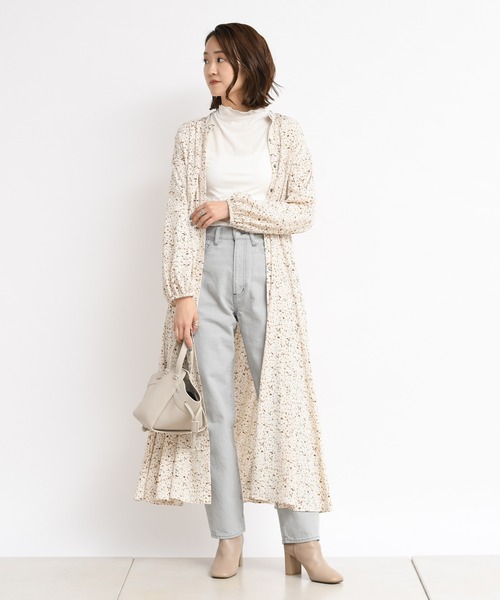 DouDou（ドゥドゥ）の「幾何柄プリントワンピース（ワンピース・レディース・ホワイト/グリーン・FREE）」の17枚目の写真