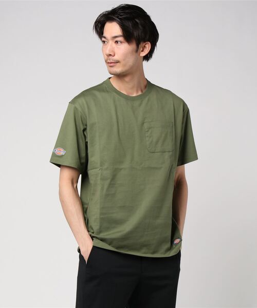 Dickies ディッキーズ の メンズ ワンポイント半袖ｔシャツ 無地 Tシャツ カットソー Wear