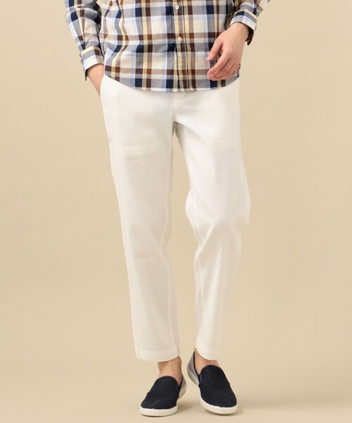SHIPS（シップス）の「SC: SOLOTEX(R) サフィラン リネン ハイブリッド イージー パンツ 20SS（その他パンツ・メンズ・ブルー/ネイビー/オートミール/ダークブルー/ホワイト/ブラウン/ナチュラル/ライトオリーブ・X-LARGE/LARGE/MEDIUM/SMALL）」の2枚目の写真