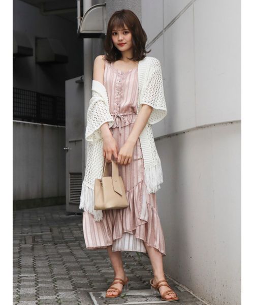 dazzlin（ダズリン）の「フリンジディティールカーデ（カーディガン/ボレロ・レディース・オフホワイト/カーキ/ベージュ・FREE）」の8枚目の写真