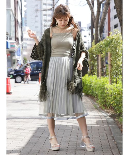 dazzlin（ダズリン）の「フリンジディティールカーデ（カーディガン/ボレロ・レディース・オフホワイト/カーキ/ベージュ・FREE）」の11枚目の写真