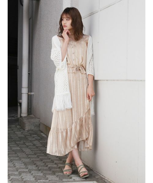 dazzlin（ダズリン）の「フリンジディティールカーデ（カーディガン/ボレロ・レディース・オフホワイト/カーキ/ベージュ・FREE）」の14枚目の写真