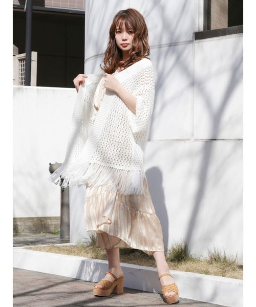 dazzlin（ダズリン）の「フリンジディティールカーデ（カーディガン/ボレロ・レディース・オフホワイト/カーキ/ベージュ・FREE）」の16枚目の写真