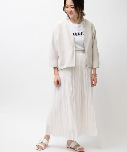 NOLLEY’S（ノーリーズ）の「【WEB限定】ワッシャーマキシスカート（スカート・レディース・ネイビー/オフホワイト/ラベンダー・FREE）」の11枚目の写真