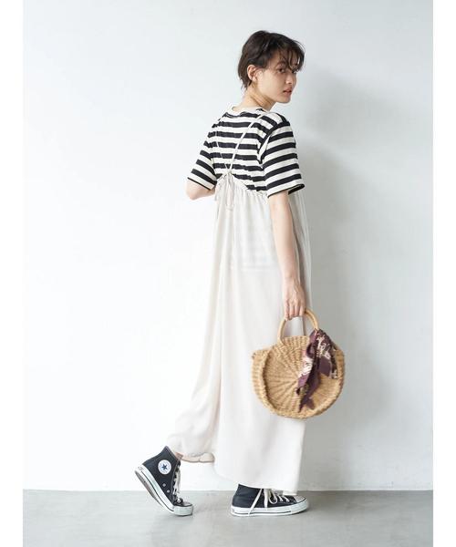 AMERICAN HOLIC(アメリカンホリック)の「サテンキャミワンピース *●(ワンピース・レディース・ドット/グレイッシュベージュ/サックスブルー・FREE)」の14枚目の写真