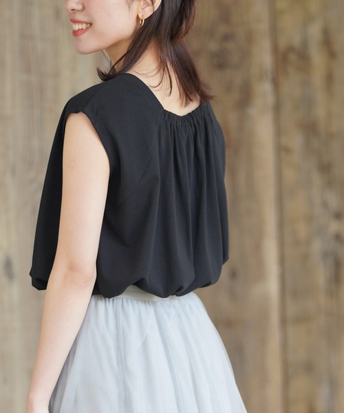 rps（アールピーエス）の「テールカットノースリカットプルオーバー（Tシャツ/カットソー・レディース・ブラック/オフホワイト/サックスブルー/ライトカーキ・M）」の2枚目の写真